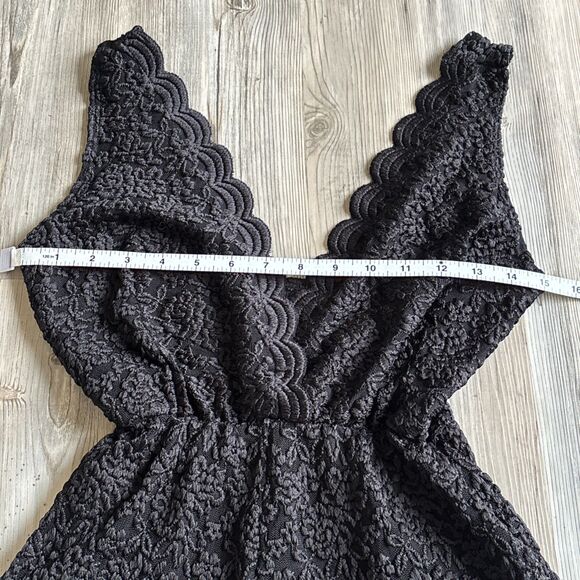 Audrey 3 + 1 Made In The USA Black Lace Short Romper Size Small - Picture 3 of 9